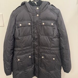 Michael Kors Black Hooded Puffer Down with waterfowl feathers filler Coat